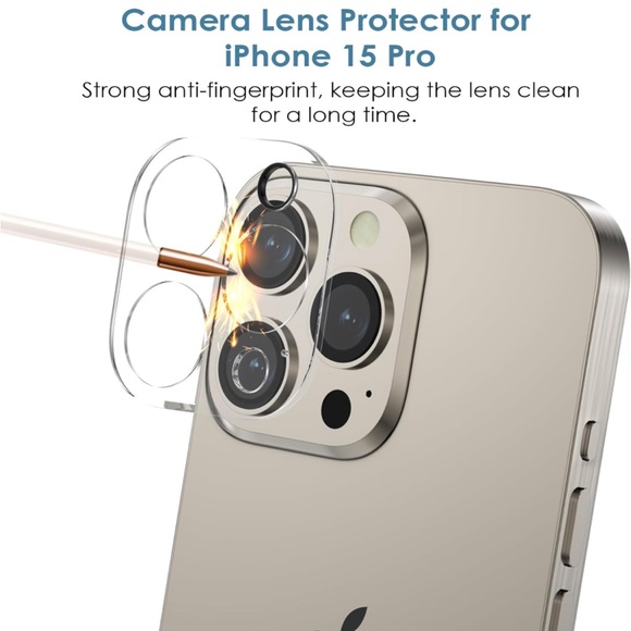 iPhone 15 pro screen protector, camera lens protector, tempered glass - Picture 6 of 13